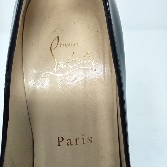 Christian Louboutin lady peep 37.5 platform pumps patent leather black - Picture 8 of 9